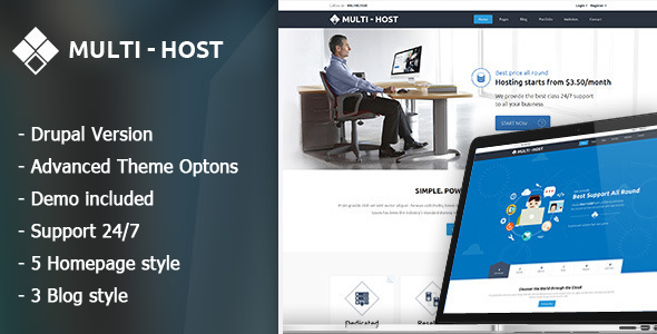 Multi Host - Responsive Server And Vps Drupal 7.6 Theme