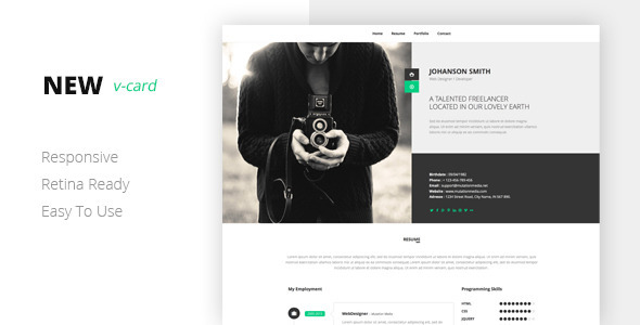 NEW Html Vcard Template