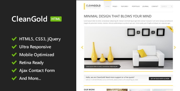 CleanGold - HTML5 Site Template listing image