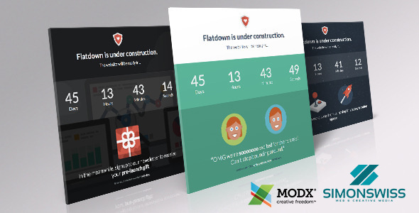 Flatdown - Coming Soon MODX Theme product preview
