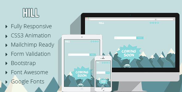 Hill - Animated Coming Soon Responsive Template listing image