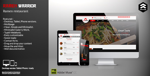 Ramen Warrior - Asian Restaurant Muse Template