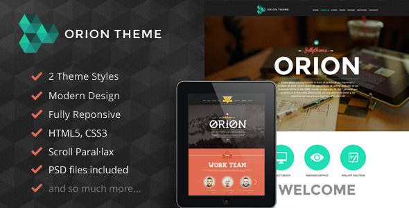 Orion Responsive Parallax One Page Portfolio product preview