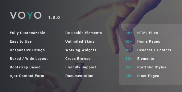 Product preview supplied for Voyo - Fully customizable Multipurpose Template