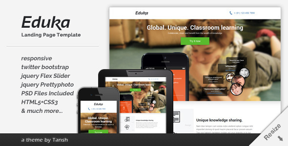 Preview image for Eduka Responsive HTML Landing Page Template