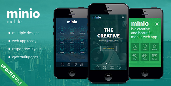 minio - HTML Mobile Template product preview