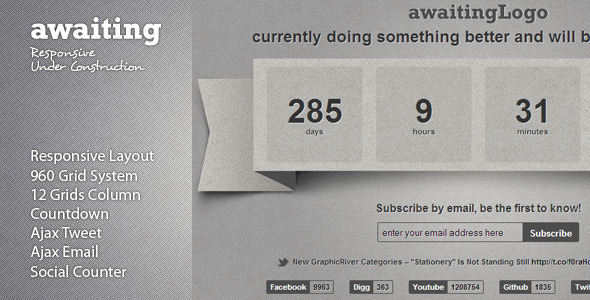 Awaiting - Responsive Under Construction Template