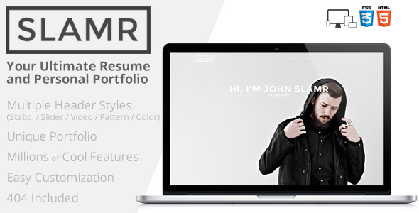 SLAMR - Ultimate Resume and Personal Portfolio listing image