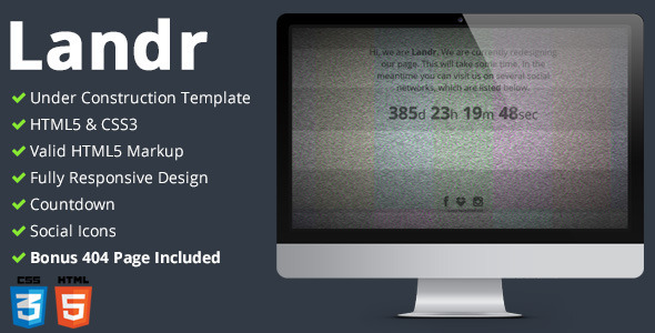 Landr - Responsive Coming Soon Page
