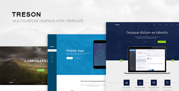 Treson - One Page Agency, App, Startup Responsive HTML Template