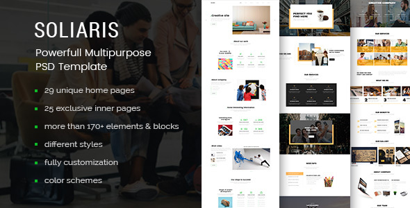 Soliaris - 60 Pages Business PSD Template