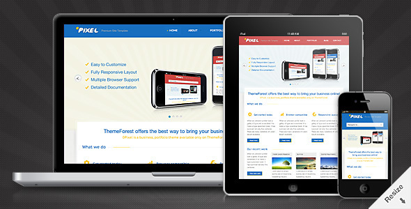 Product preview supplied for 0Pixel - Responsive HTML Template