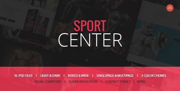 SportCenter | Gym WordPress Theme product preview