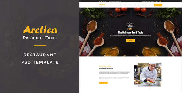 Artica : Restaurant PSD Template product preview