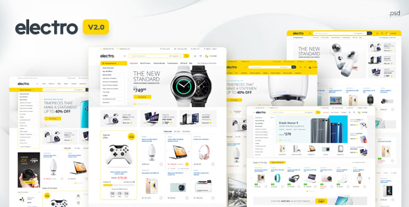 Electro - Electronics eCommerce PSD listing image