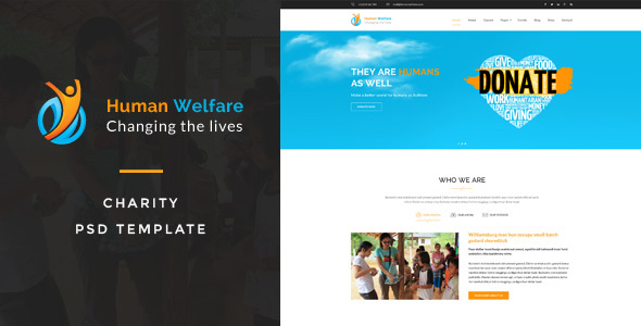 Preview image for Human Welfare : Charity PSD Template