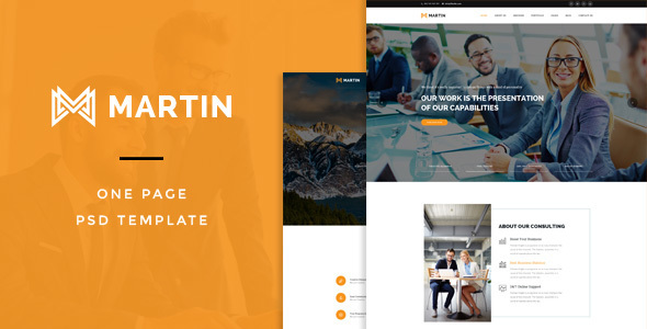 Martin : One Page PSD Template product preview