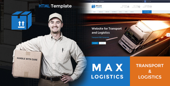 Product preview supplied for Max Logistics - Responsive HTML Template