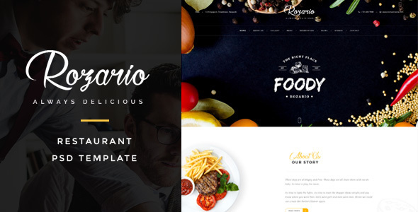 Rozario - Restaurant PSD Template product preview
