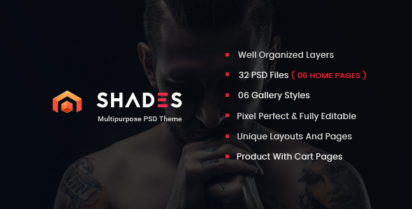 Shades - Creative Multipurpose PSD Template listing image