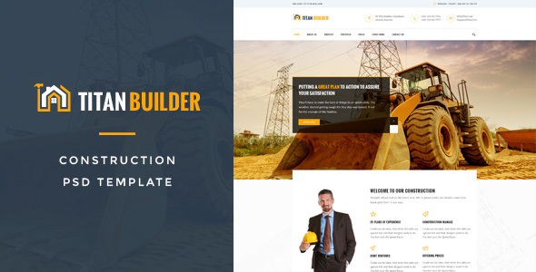 Preview image for Titan Builders : Construction PSD Template