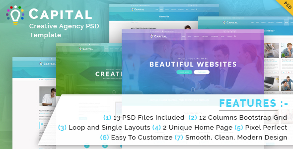 Capital Creative Agency PSD Template