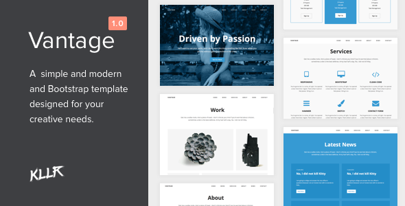 Vantage - A Simple Single-page Bootstrap Template product preview