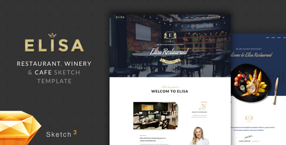 Preview image for Elisa - Restaurant, Winery & Cafe Sketch Template