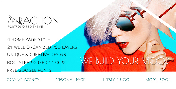 Refraction — Unique & Creative PSD Theme