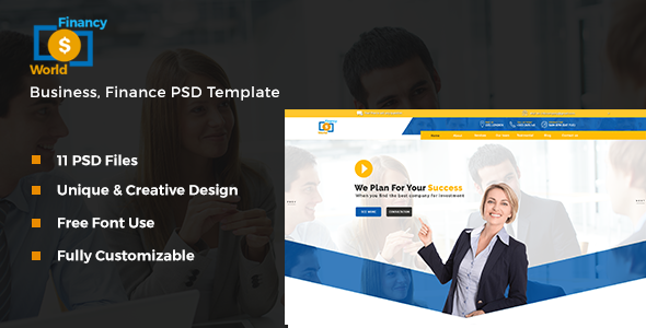 Financy World | Business PSD Template