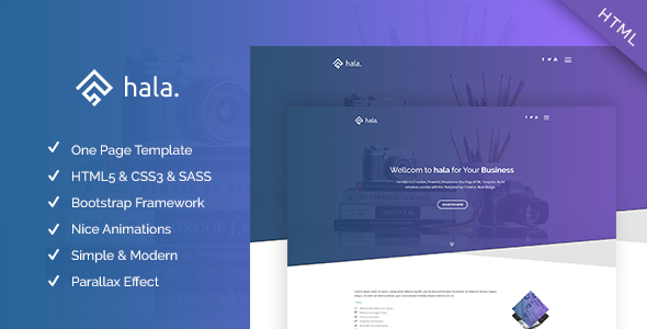 Preview image for Hala - Multi-purpose Responsive One Page Template