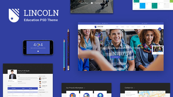 Lincoln | Educational Material Design PSD Theme listing image