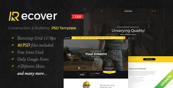 Recover - Construction & Building PSD Template