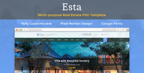 Esta — Real Estate PSD Template product preview
