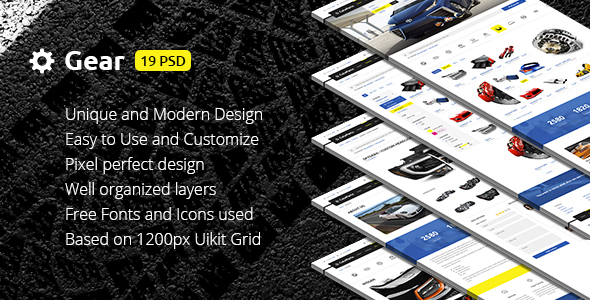 Gear — Automotive Business & Auto Parts Store PSD Template