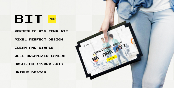 Bit — Original Digital Pixel Art Portfolio PSD Template