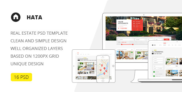 Hata — Real Estate PSD Template product preview