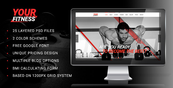 Your Fitness — Sport Blog PSD Template