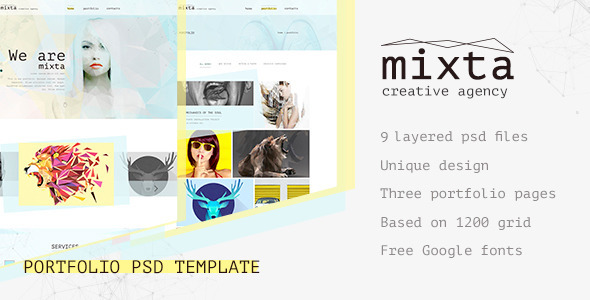 Mixta — Creative Agency, Portfolio PSD Template