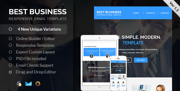 Best Business Responsive Email HTML template + Builder Access