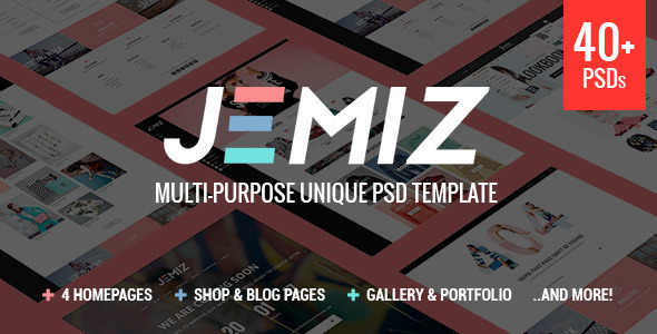Product preview supplied for Jemiz - Ecommerce & CMS PSD Template