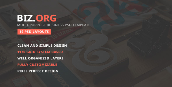 Bizorg — Multipurpose Corporate Business PSD Template product preview