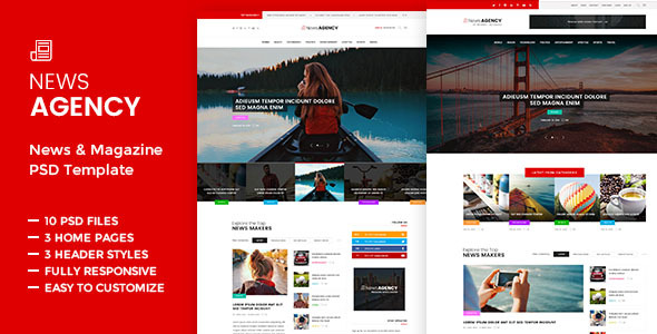 News Agency -  PSD template listing image