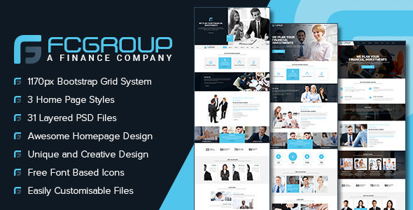 Finance Group - Multi Purpose PSD Template