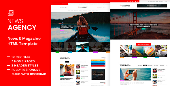 Product preview supplied for News Agency - Magazine HTML