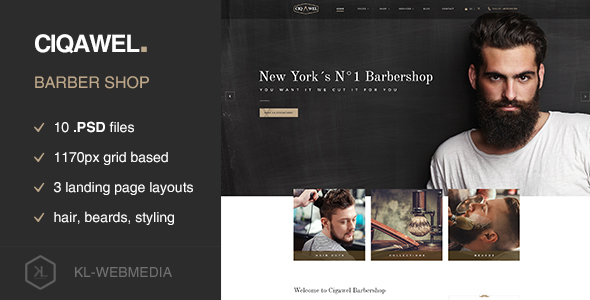 Cigawel - Barbershop PSD Template listing image
