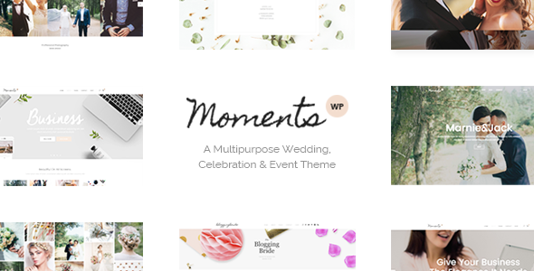 Product preview supplied for Moments - Wedding & Event WordPress Theme