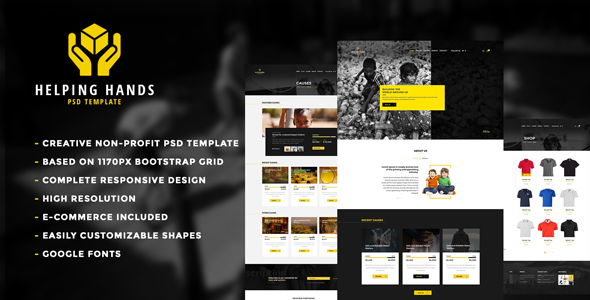 Preview image for Helping Hands - Multipurpose Non-profit PSD Template