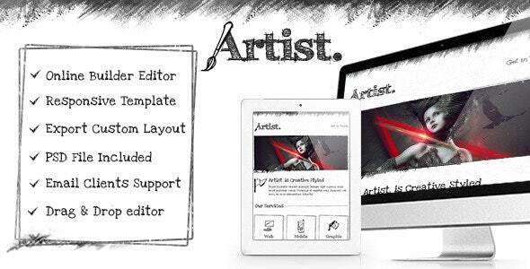 Artist - Responsive Email HTML Template + Builder Access