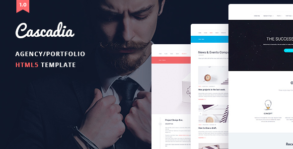 Product preview supplied for Cascadia - Agency/Personal Portfolio HTML5 Template